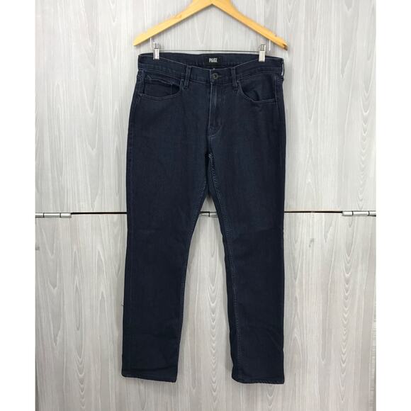 PAIGE Federal Jeans Slim Straight Men's 31 Stretch Inkwell Dark Blue Stretch - Picture 1 of 13